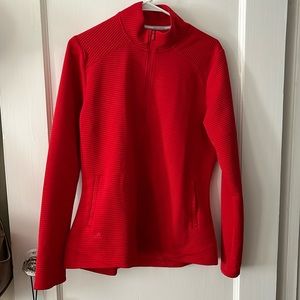 Adidas ribbed red zip up jacket